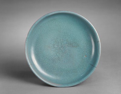 图片[1]-Ru kiln azure glaze plate-China Archive